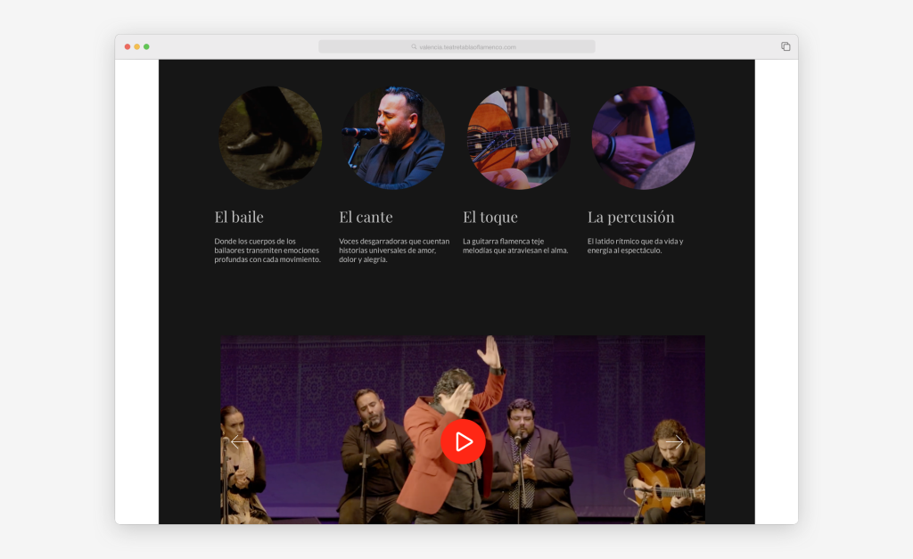 Landing per a Teatre Tablao Flamenco